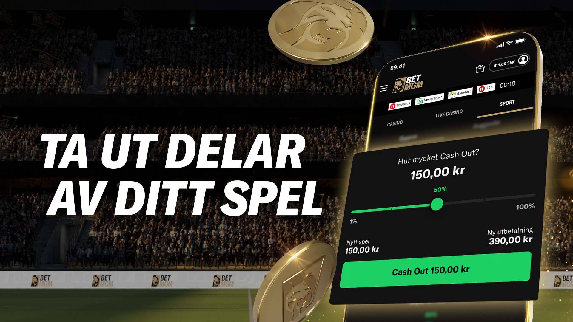 Ta ut delar av ditt spel med Cash Out-funktion på en mobilapp.