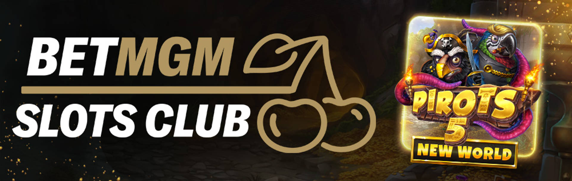 BETMGM SLOTS CLUB med spelet Pirots 5 och två tecknade fåglar.