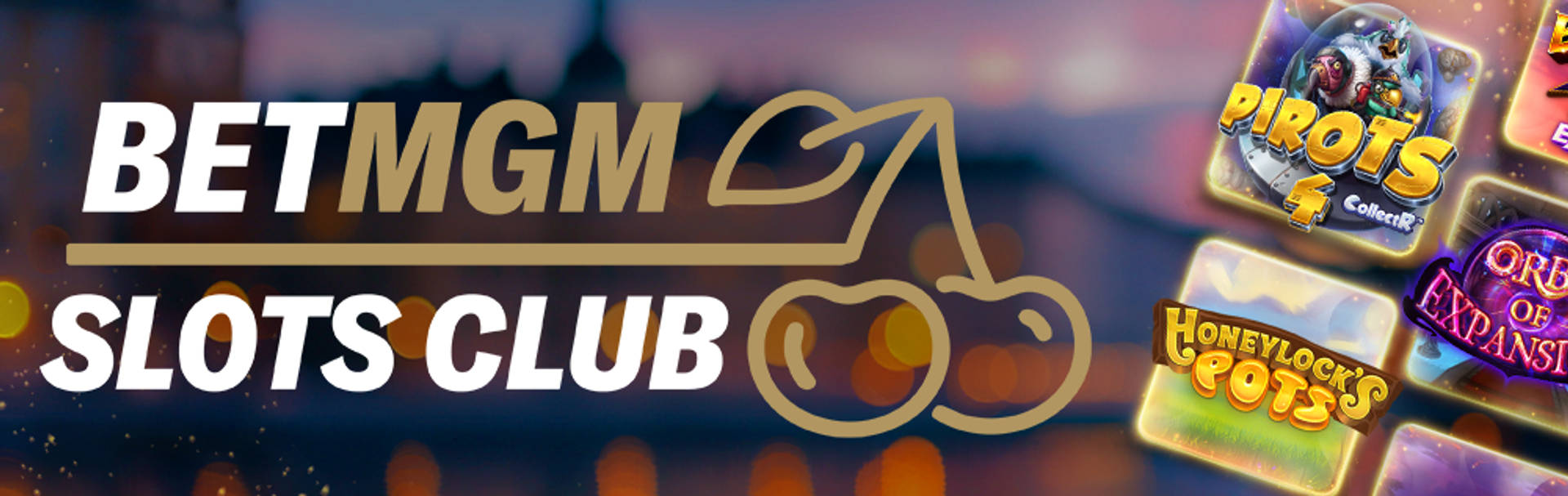Slots Club logotyp med spelikoner.